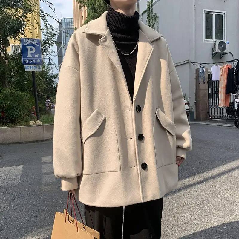 Winter Clothing Taiwan - معاطف صوف كورية بلون موحد للخريف