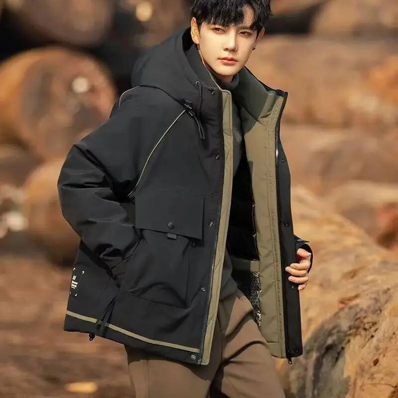 Winter Clothing Taiwan - جاكيت رجالي شتوي سميك ودافئ بقلنسوة،