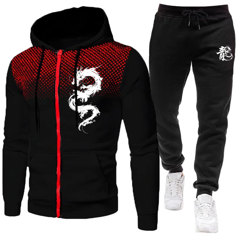 Winter Clothing For - طقم رجالي بنمط التنين الباريسي، مجموعة