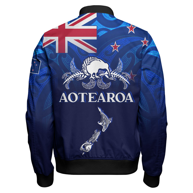Winter Clothing New Zealand - جاكيت العلم الوطني للرجال ، طباعة