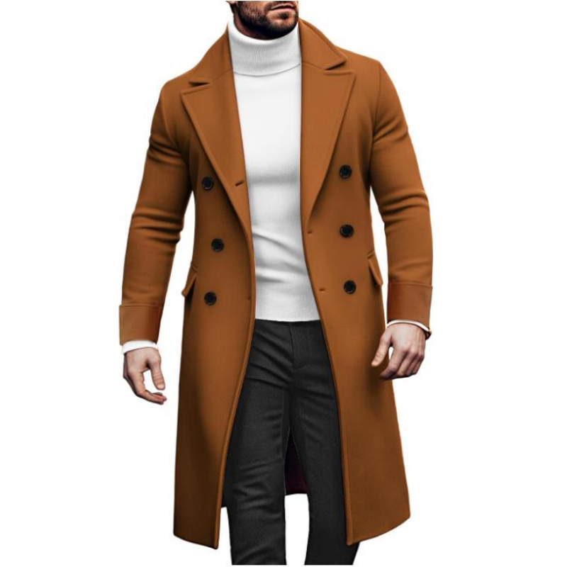 معطف طويل مزدوج الصدر للرجال م - مراجعة Winter Clothing Types وسعره