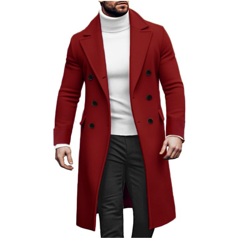 معطف طويل مزدوج الصدر للرجال م - مراجعة Winter Clothing Types وسعره