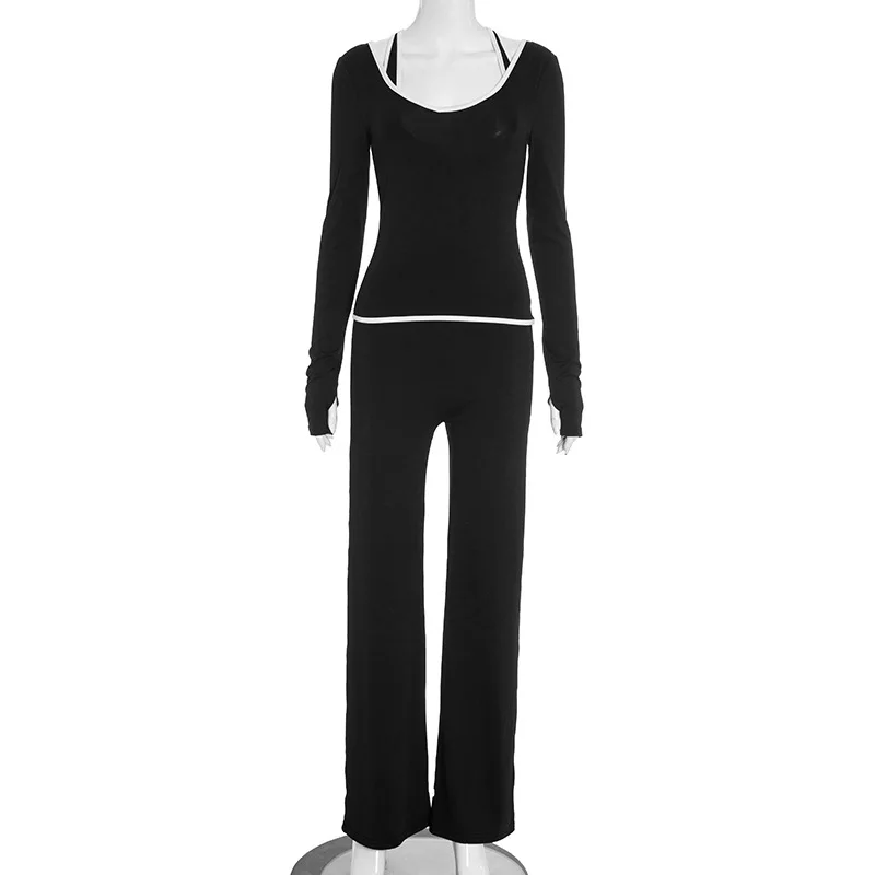 النساء رياضية اللون المرقعة 3  - مراجعة Winter Yoga Clothing وسعره