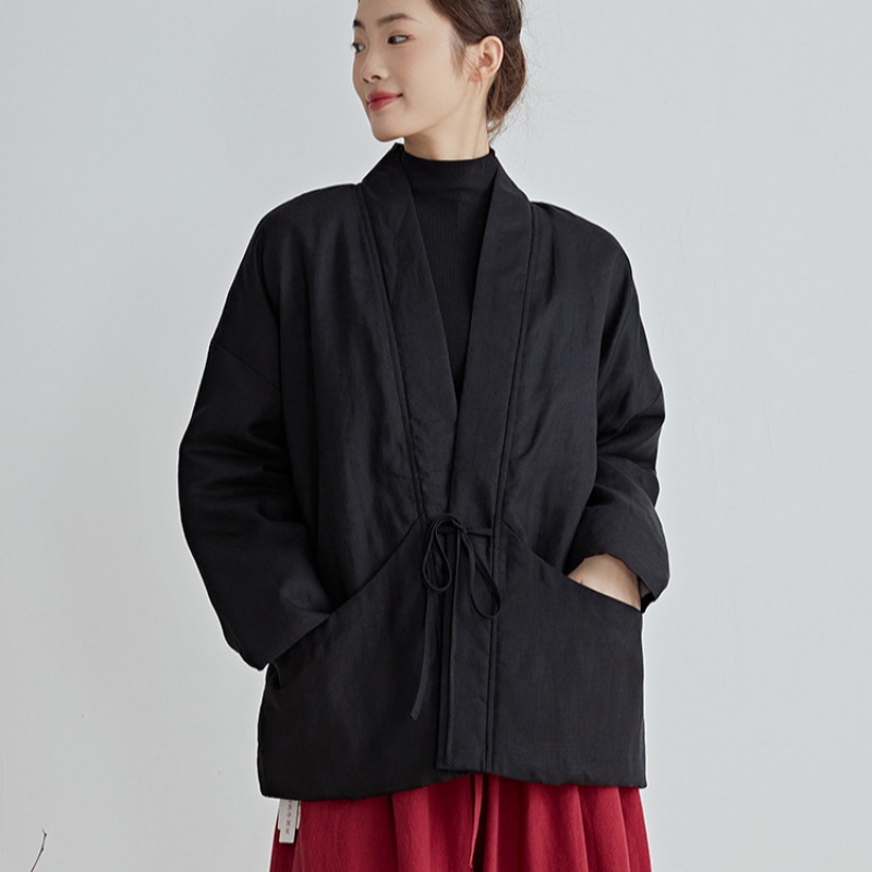 النمط الصيني القطن أبلى أسود ا - مراجعة Traditional Winter Japanese Clothing وسعره